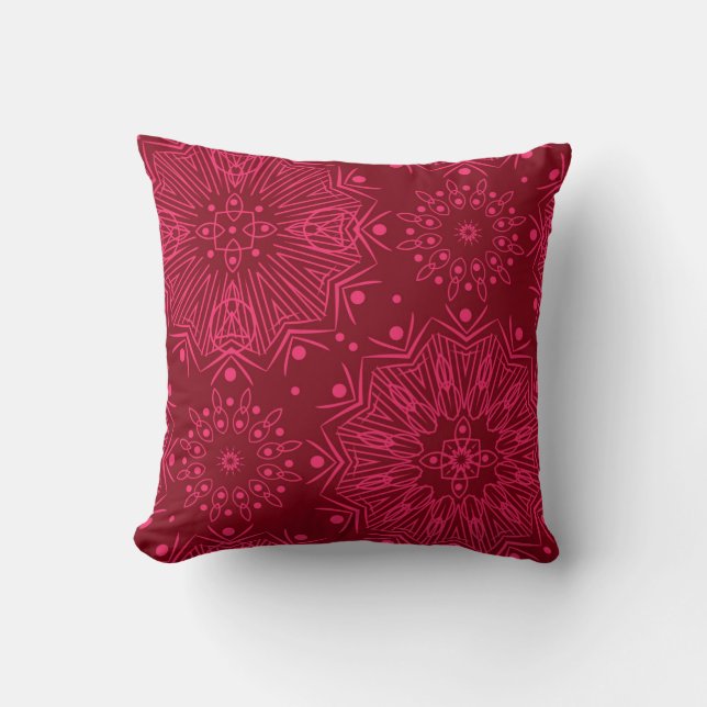Red Christmas pattern Throw Pillow (Front)