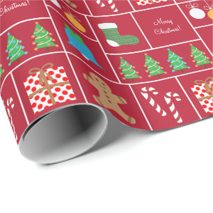 Red Christmas Pattern Wrapping Paper