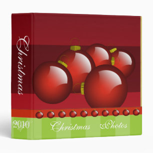 Red Christmas Photo Binder With Stripes