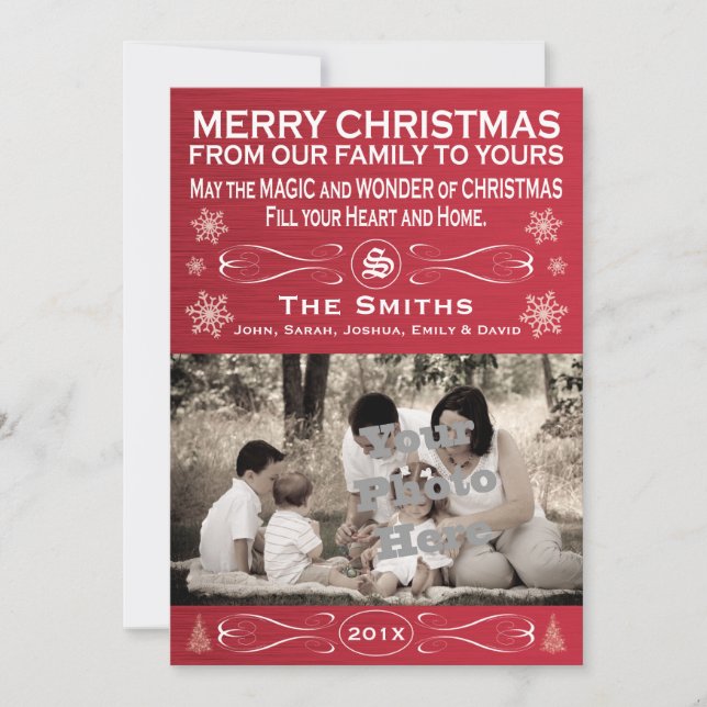 Red Christmas Photo Card (Front)