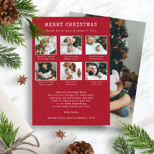 Red Christmas Photo Collage Holiday Card