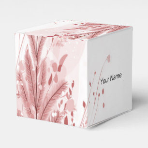 Red Christmas Pine Tree Snow Decoration Beautiful Favor Box