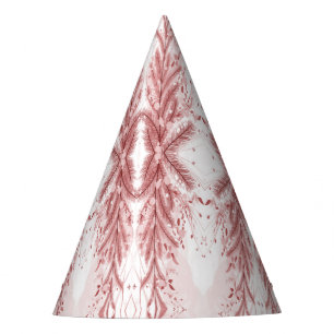 Red Christmas Pine Tree Snow Decoration Beautiful Party Hat