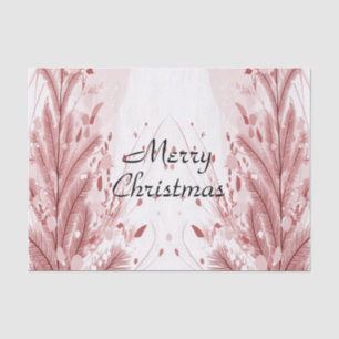 Red Christmas Pine Tree Snow Decoration Beautiful Tissue Paper