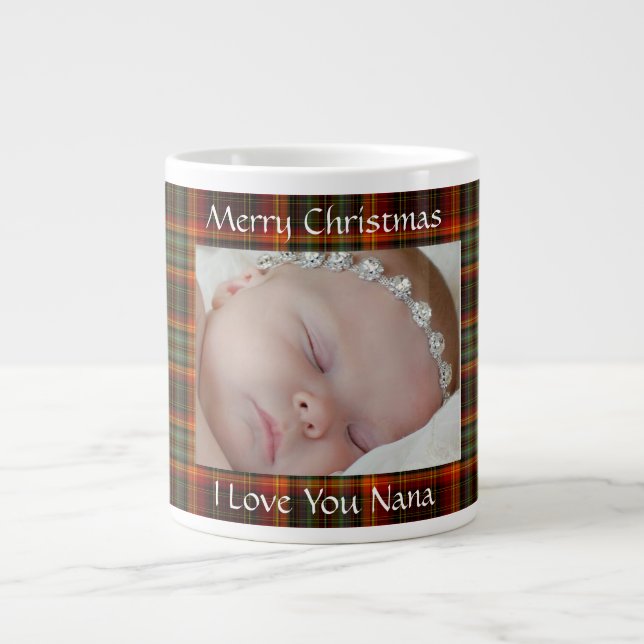 Red Christmas Plaid Photo Mug (Front)