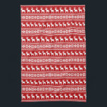 Red Christmas Reindeer Snowflake Classic Pattern Kitchen Towel<br><div class="desc">Beautiful red Christmas towels with pretty reindeer and white snowflakes on a cute retro holiday pattern. Cool vintage deer decor for the winter.</div>