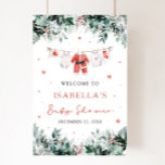 Red Christmas Santa Baby Baby Shower Welcome Sign<br><div class="desc">The Red Christmas Santa Baby Baby Shower Welcome Sign warmly greets guests with festive cheer and holiday charm. Designed in vibrant red with adorable baby clothes hanging on a Christmas clothesline, this sign sets the tone for a joyful winter-themed celebration. Perfect for a holiday baby shower, it adds a welcoming,...</div>