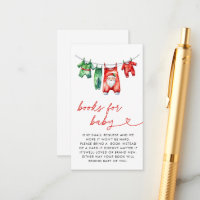 Red Christmas Santa Baby Shower Books for Baby