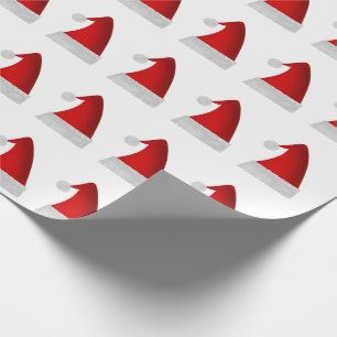 Red Christmas Santa Hats Wrapping Paper