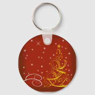 Red Christmas scene Keychain