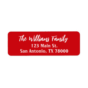 Red Christmas Script Return Address
