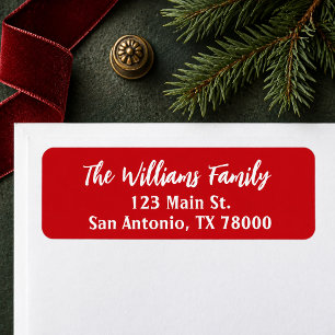 Red Christmas Script Return Address