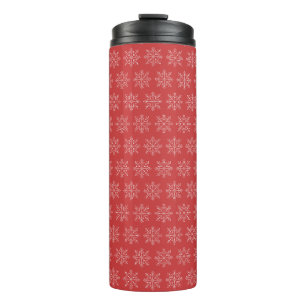 Red christmas seasonal snowflake art  thermal tumbler