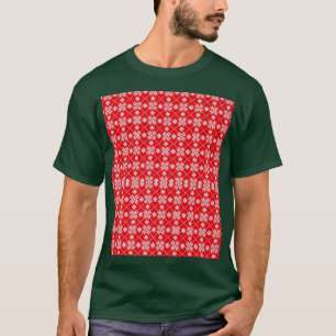 Red Christmas Snowflake Pattern for Winter  T-Shirt