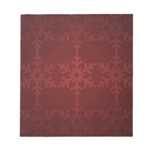 Red christmas snowflake pattern notepad