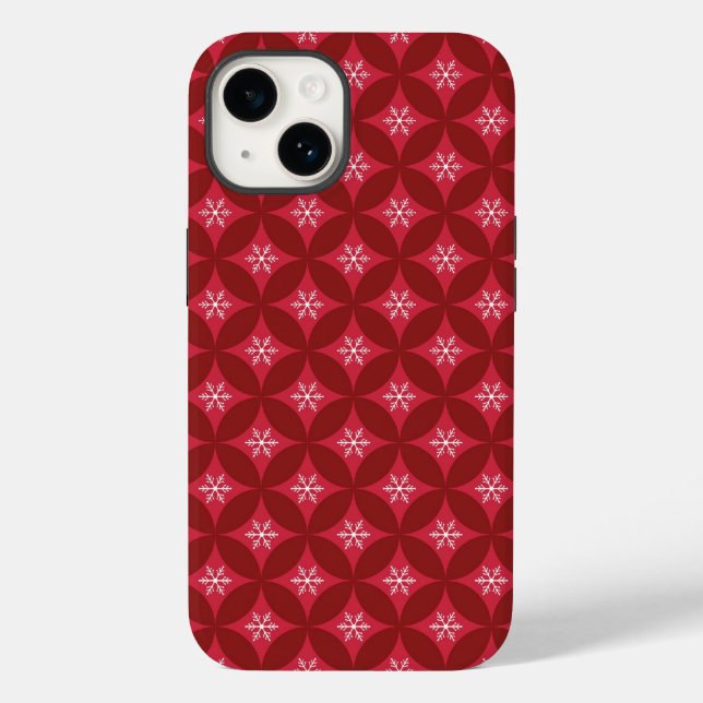 Red Christmas Snowflakes Phone Case (Back)