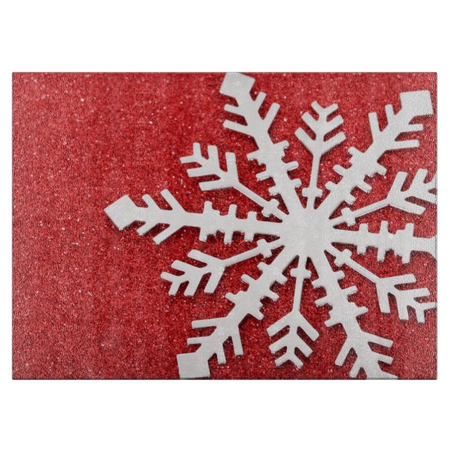 Red Christmas Sparkles Cutting Board (Front)