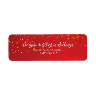 Red Christmas Star Return Address