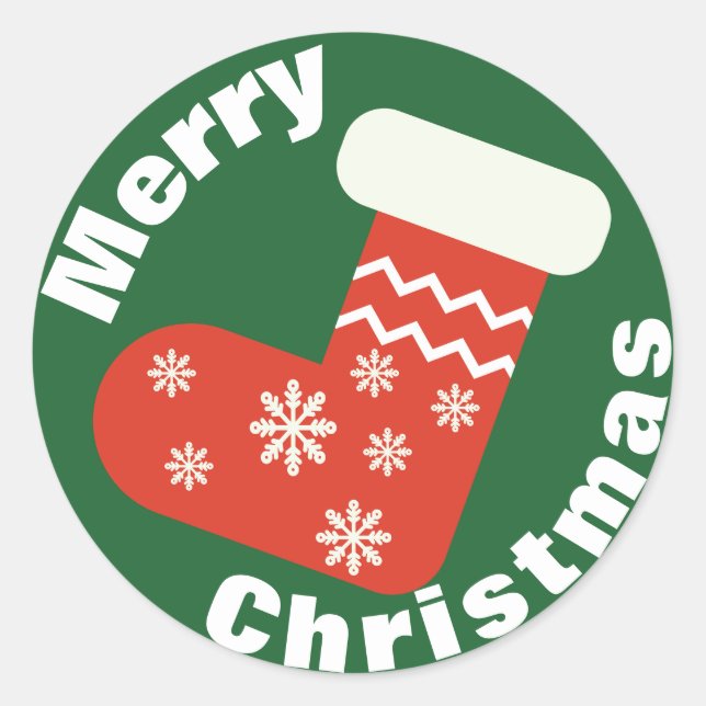 Red Christmas Stocking Sticker (Front)