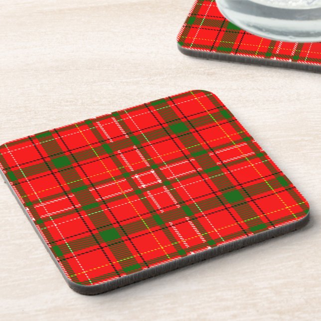 Red Christmas Tartan Plaid Pattern Design  Coaster (Creator Uploaded)