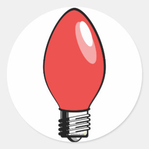 Red Christmas Tree Bulb Classic Round Sticker