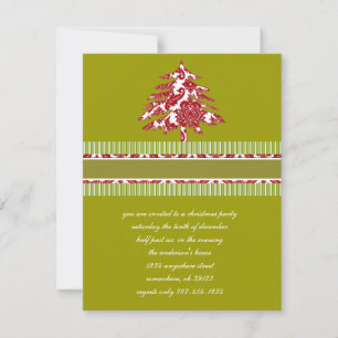 Red Christmas Tree Christmas Party Invitation