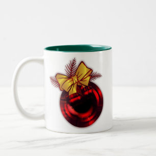 Red Christmas Tree Decoration Christmas Two-Tone Coffee Mug