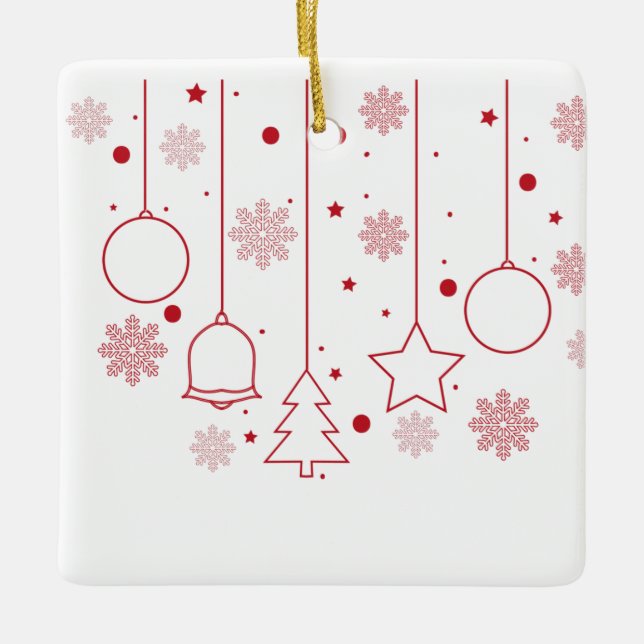 Red Christmas tree decorations (Front)