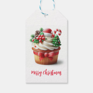 Red Christmas Tree Gift Tag With love From Santa