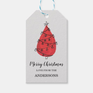 Red Christmas Tree Gift Tags