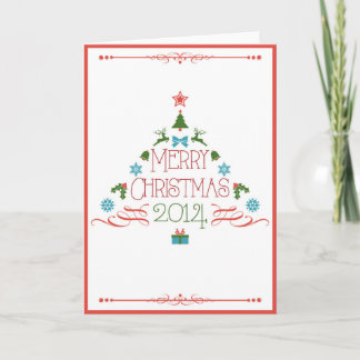 Red Christmas Tree Holiday Card
