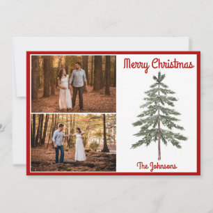 Red Christmas Tree Holiday Card