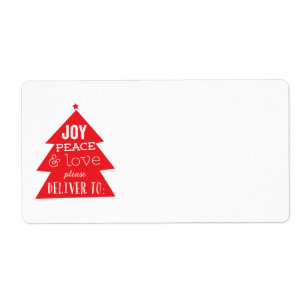 Red Christmas Tree Holiday Package Mailing