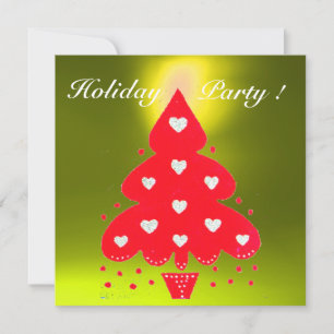 RED CHRISTMAS TREE HOLIDAY PARTY,Emerald Invitation