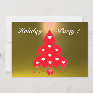 RED CHRISTMAS TREE HOLIDAY PARTY,Emerald Invitation
