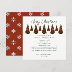 Red Christmas Tree Invitation