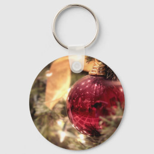 red christmas tree ornament festive keychain