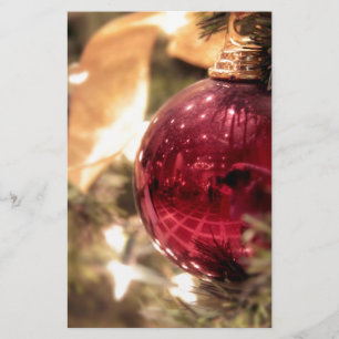 red christmas tree ornament festive stationery