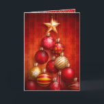 Red Christmas Tree Ornaments Folded Business Holiday Card<br><div class="desc">Red Christmas tree ornaments are featured on the front of these folded holiday cards with your personalized greeting,  names and logo on the inside. MORE styles and designs in our collection.</div>