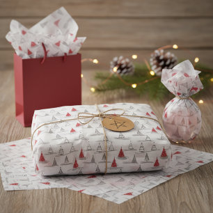 Red Christmas Tree Pattern#5 ID1009 Tissue Paper