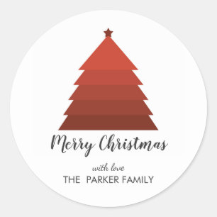 Red Christmas Tree Personalized Gift Tag