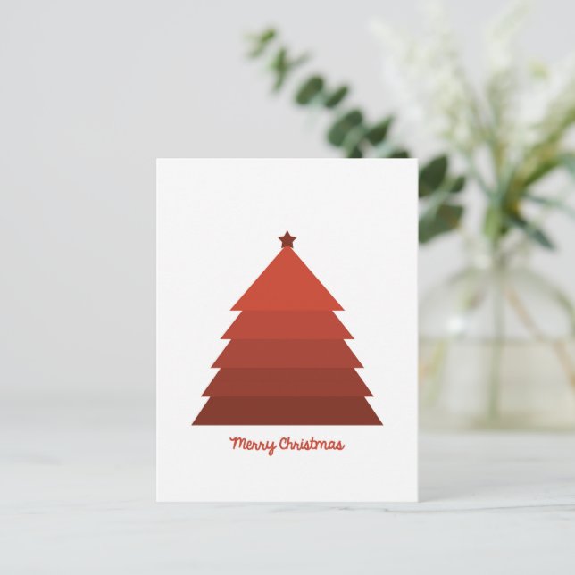 Red Christmas Tree Postcard (Standing Front)