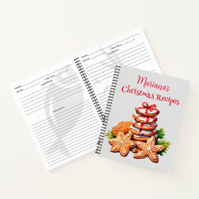 Red Christmas Tree Recipe Notebook (Inside)