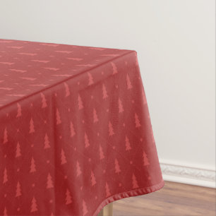 Red Christmas Tree Tablecloth