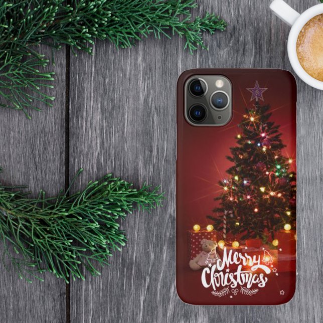 Red Christmas Tree with Gifts Merry Christmas  Case-Mate iPhone Case (Red Christmas Tree with Gifts Merry Christmas Case-Mate iPhone Case)