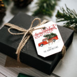 Red Christmas Truck & Reindeer | Holiday Tags<br><div class="desc">Full of charm these designs invoke festive nostalgia. These are happy… cheerful and colourful tags that will look amazing on all of your holiday gifts. Festive illustrations help to brighten moods with an elegant touch. They are great to tie around a mason jar of homemade hot chocolate mix or attach...</div>