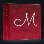 Red Christmas Winter Wedding Reception Monogram Binder<br><div class="desc">Red Christmas winter wedding reception elegant album binder. Floral monogram pattern background with custom script. Classy,  chic,  modern,  trendy,  stylish,  beautiful unique autumn succulent metallic. Image copyright Marg Seregelyi Photography.</div>