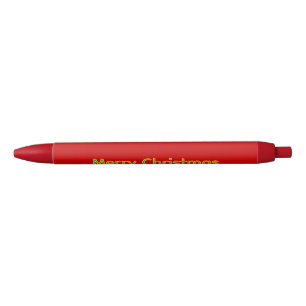 Red Christmas wishlist Blue Ink Pen