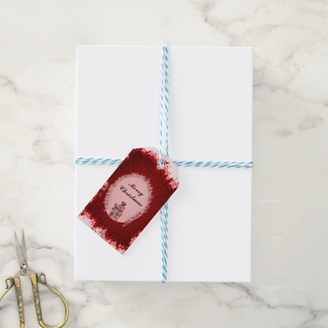 Red Christmas with snowman Gift Tags (With Twine)