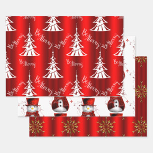 Red Christmas Wrapping Paper Sheet